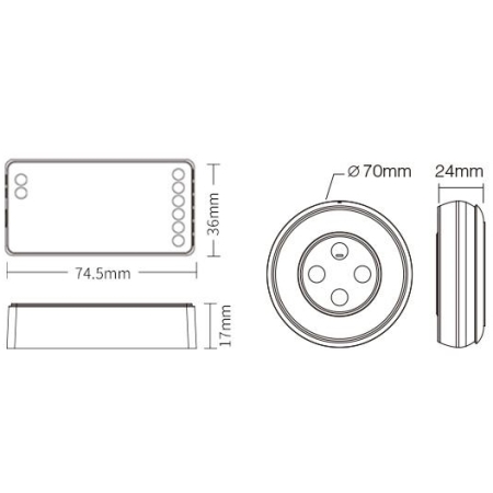 Mi-Light FUT037SA+ zestaw pilot naścienny + kontroler RGB/RGBW/CCT